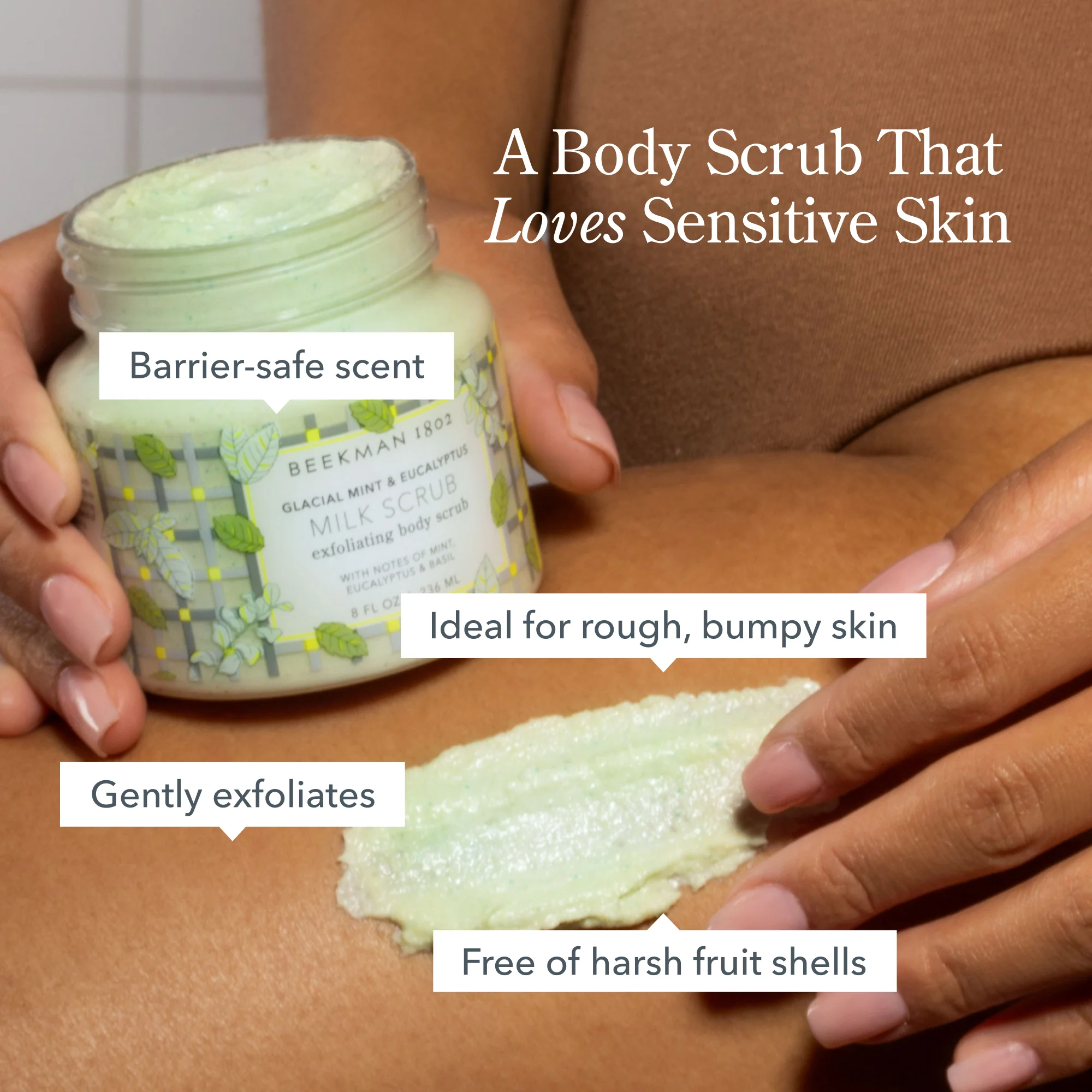 Glacial Mint & Eucalyptus Smooth Operators Milk Scrub Face & Body Bundle - Image 4